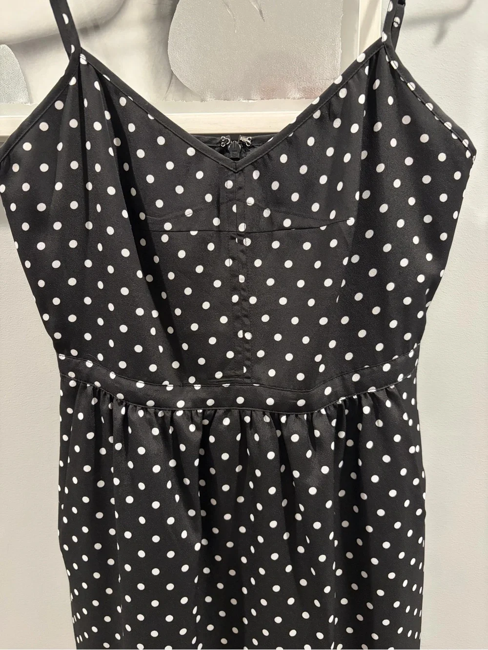 J. Crew Black Polka Dot Spaghetti Strap Mini Dress Size 0